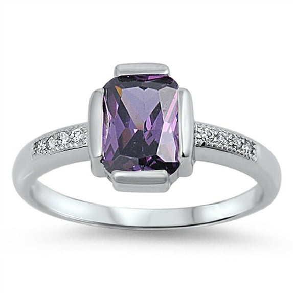 CHOOSE YOUR COLOR Sterling Silver Women's Simulated Tanzanite Engagement Ring Wholesale Band Blue CZ Female Size 8