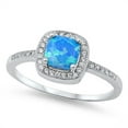 thumbnail image 1 of CHOOSE YOUR COLOR Sterling Silver Women's White CZ Ring Fire Blue Promise 925 Band 9mm Female Size 5, 1 of 4