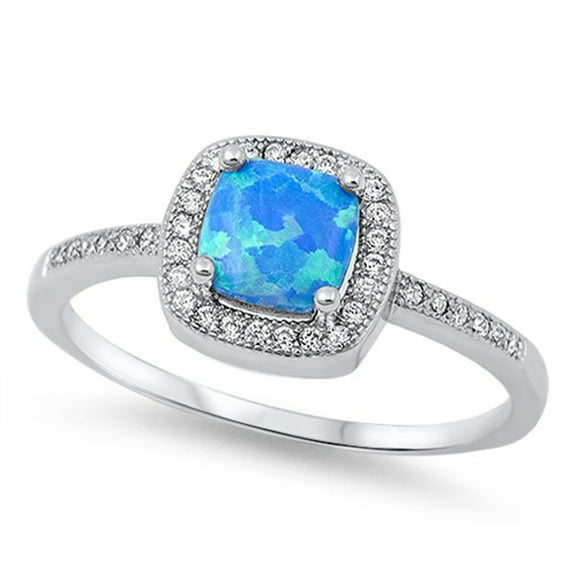 CHOOSE YOUR COLOR Sterling Silver Women's White CZ Ring Fire Blue Promise 925 Band 9mm Female Size 5