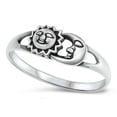 thumbnail image 1 of CHOOSE YOUR COLOR Sun Moon Universe Space Ring .925 Sterling Silver Band Jewelry Female Male Size 5, 1 of 4