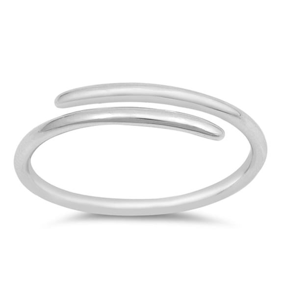 CHOOSE YOUR COLOR Thin High Polish Criss Cross Open Bar Ring .925 Sterling Silver Band Female Size 7