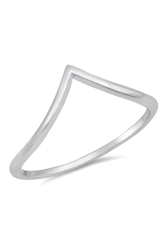 CHOOSE YOUR COLOR Thin Pointed Chevron Thumb High Polish Ring .925 Sterling Silver Band Female Size 12