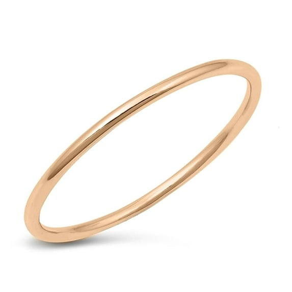 CHOOSE YOUR COLOR Thin Rose Gold-Tone Ring .925 Sterling Silver Band Jewelry Female Male Size 8