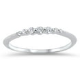 thumbnail image 1 of CHOOSE YOUR COLOR Thin Stackable Promise White CZ Ring 925 Sterling Silver Wedding Band Female Size 4, 1 of 4