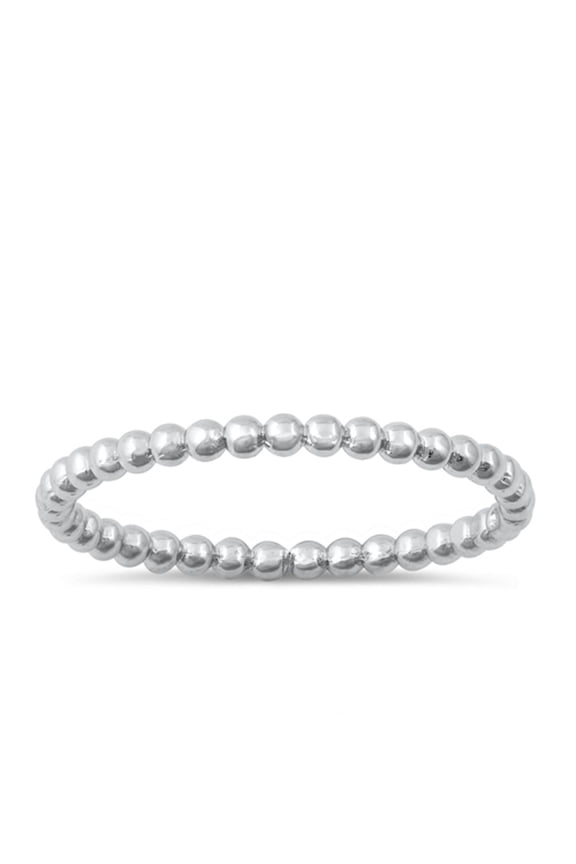 CHOOSE YOUR COLOR Thin Stacking Dot Bead Wholesale Ring .925 Sterling Silver Band Jewelry Female Size 2.5