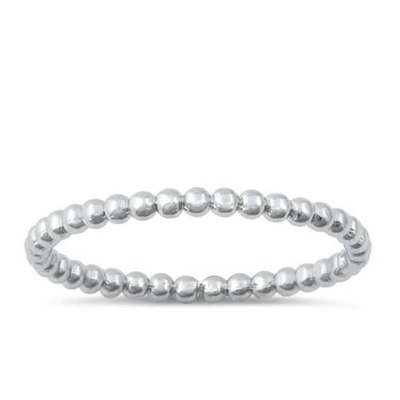 CHOOSE YOUR COLOR Thin Stacking Dot Bead Wholesale Ring .925 Sterling Silver Band Jewelry Female Size 6