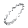 thumbnail image 1 of CHOOSE YOUR COLOR Thin Wave Eternity Squiggle Stacking Ring .925 Sterling Silver Band Female Size 10, 1 of 4