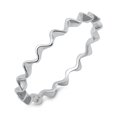 thumbnail image 1 of CHOOSE YOUR COLOR Thin Wave Eternity Squiggle Stacking Ring .925 Sterling Silver Band Jewelry Female Size 3, 1 of 4