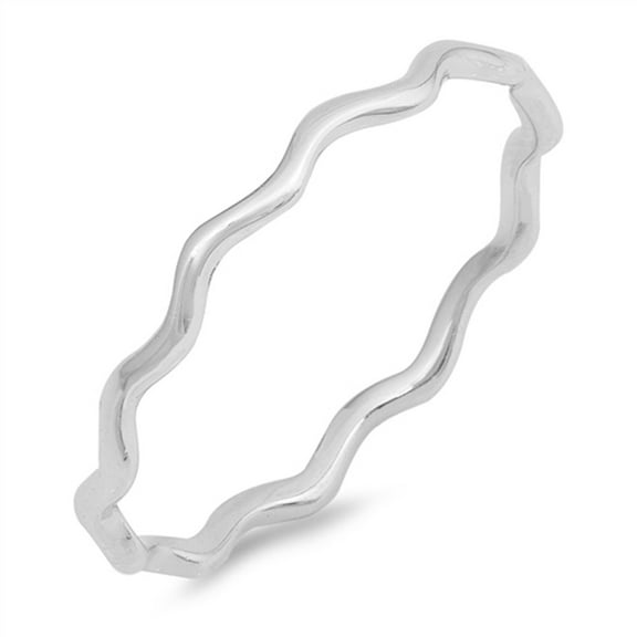CHOOSE YOUR COLOR Thin Wave Eternity Stackable Ring .925 Sterling Silver Thumb Band Jewelry Female Size 9