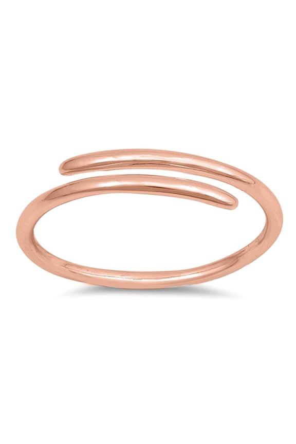 CHOOSE YOUR COLOR Thin Wrap Open Swirl Thumb Ring .925 Sterling Silver Band Jewelry Female Size 4