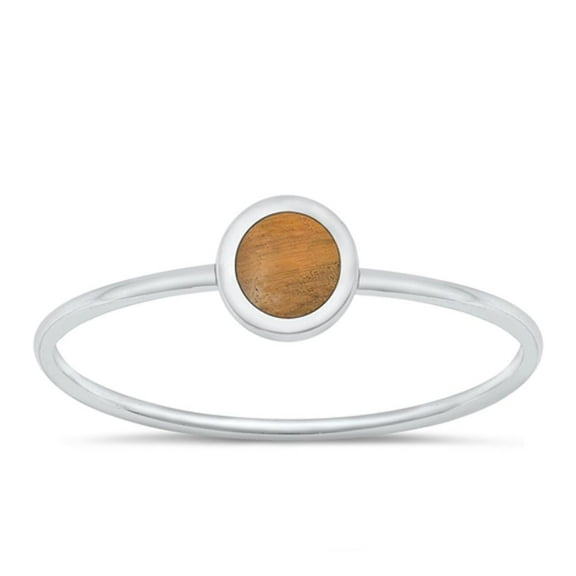 CHOOSE YOUR COLOR Tiger Eye Minimalist Ring .925 Chic Sterling Silver Band Jewelry Female Size 6