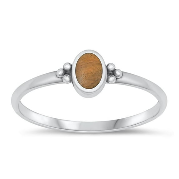 CHOOSE YOUR COLOR Tiger Eye Ring .925 Sterling Silver Bali Band Jewelry Female Male Unisex Size 7