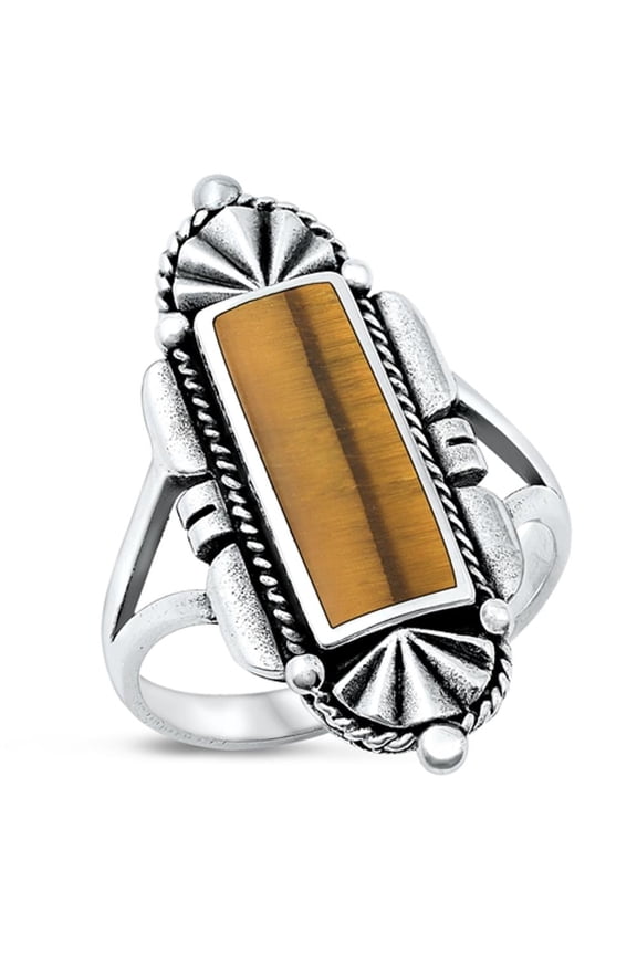 CHOOSE YOUR COLOR Tiger Eye Ring .925 Sterling Silver Bali Style Band Jewelry Female Male Size 8