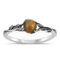 thumbnail image 1 of CHOOSE YOUR COLOR Tiger Eye Ring .925 Sterling Silver Vine Engagement Band Jewelry Female Size 8, 1 of 4