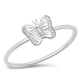 thumbnail image 1 of CHOOSE YOUR COLOR Tiny Butterfly Nature Ring .925 Sterling Silver Band Jewelry Female Male Size 7, 1 of 4