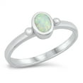 thumbnail image 1 of CHOOSE YOUR COLOR Tiny Oval Promise Ring .925 Sterling Silver Band White CZ Female Size 5, 1 of 4