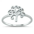 thumbnail image 1 of CHOOSE YOUR COLOR Tree of Life Ring Wholesale .925 Solid Sterling Silver Band Jewelry Female Size 5, 1 of 4