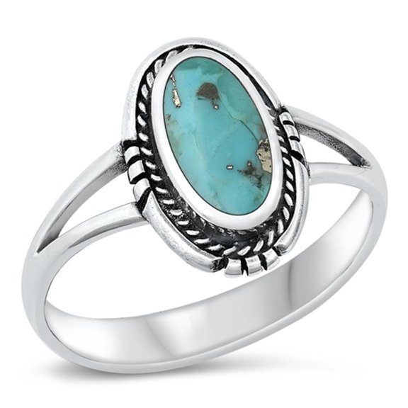 CHOOSE YOUR COLOR Vintage Cocktail Simulated Turquoise Wholesale Ring .925 Sterling Silver Band Blue CZ Female Size 5