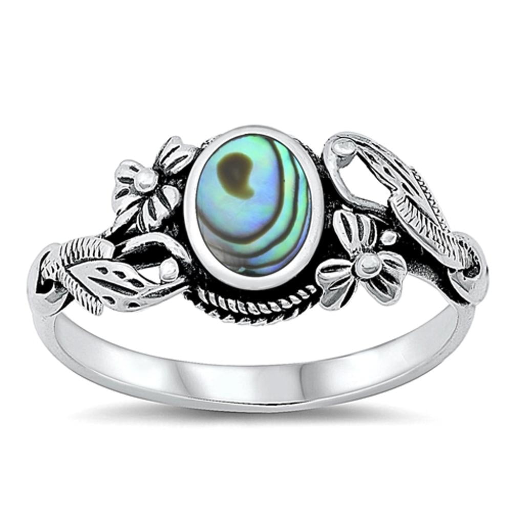 Abalone rings sterling silver best sale
