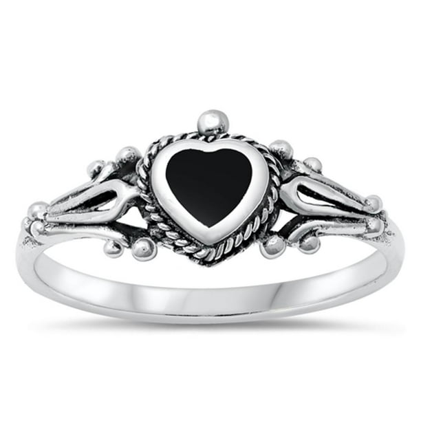 Vintage sterling silver black onyx ring outlet
