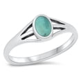 thumbnail image 1 of CHOOSE YOUR COLOR Vintage Simulated Turquoise Ring .925 Sterling Silver Band Blue CZ Female Size 6, 1 of 4