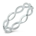 thumbnail image 1 of CHOOSE YOUR COLOR Wave Infinity Solid Ring .925 Sterling Silver Band Jewelry Female Male Size 9, 1 of 4