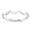 thumbnail image 1 of CHOOSE YOUR COLOR Wave Midi Knuckle Thumb Stackable Ring .925 Sterling Silver Band Jewelry Female Size 10, 1 of 4