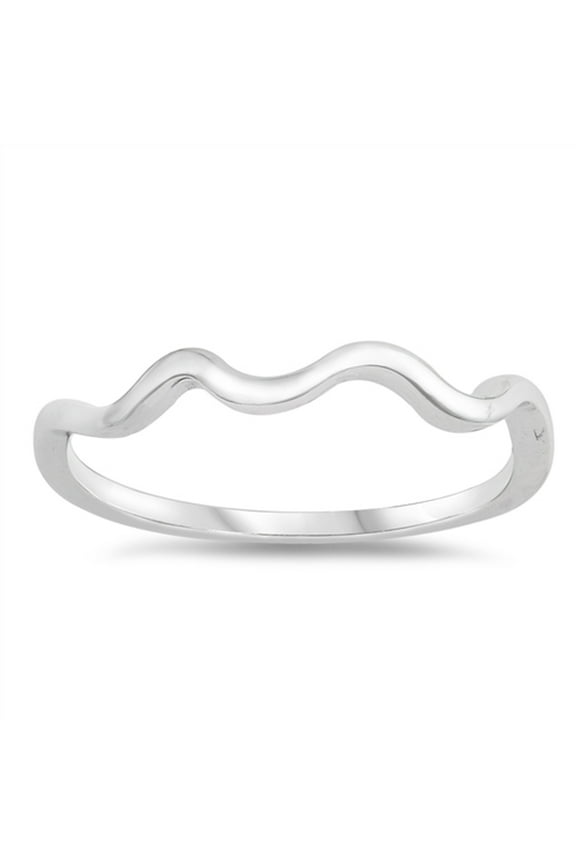 CHOOSE YOUR COLOR Wave Midi Knuckle Thumb Stackable Ring .925 Sterling Silver Band Jewelry Female Size 12