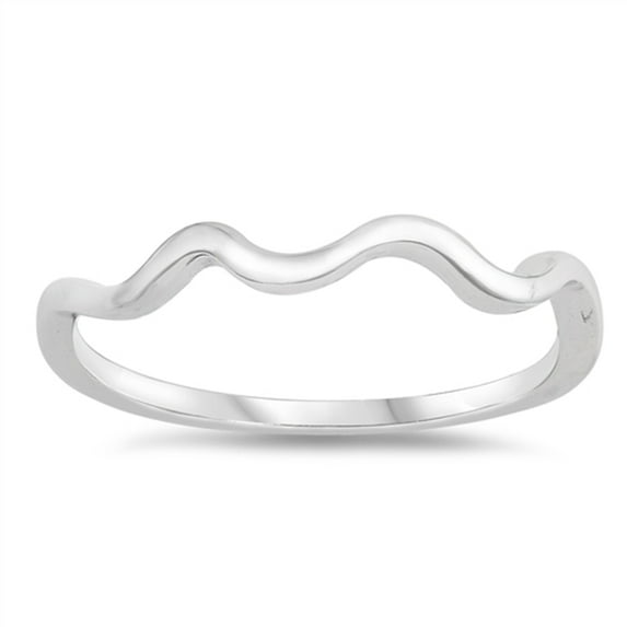 CHOOSE YOUR COLOR Wave Midi Knuckle Thumb Stackable Ring .925 Sterling Silver Band Jewelry Female Size 4