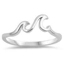 CHOOSE YOUR COLOR Wave Ocean Sea Tropical Nature Thumb Ring .925 Sterling Silver Band Female Size 11