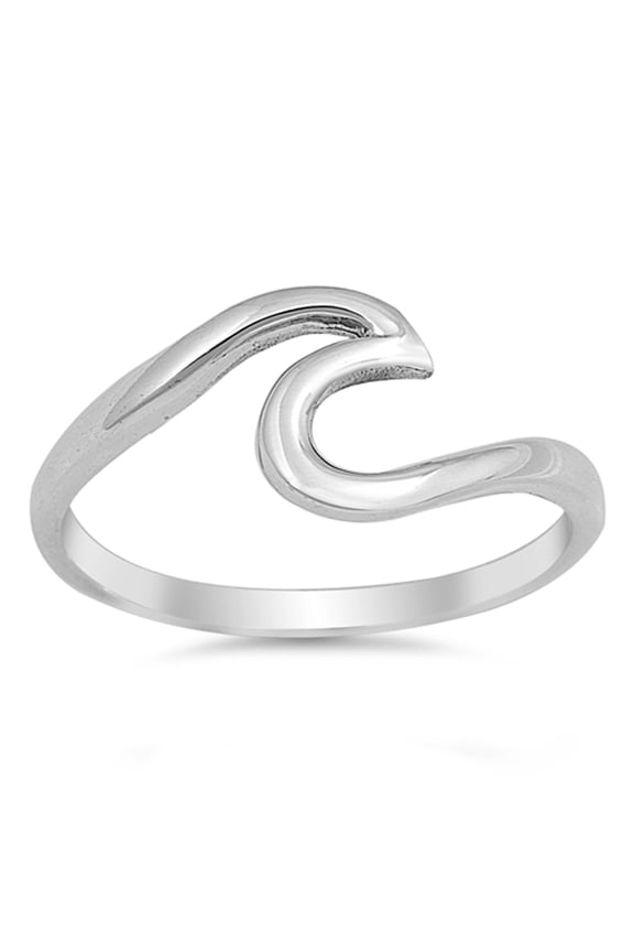 CHOOSE YOUR COLOR Wave Ring .925 Sterling Silver Toe Band Jewelry Female Male Unisex Size 11