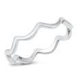 thumbnail image 1 of CHOOSE YOUR COLOR Wave Wavy Curvy Design Ring .925 Sterling Silver Band Jewelry Female Male Size 10, 1 of 4