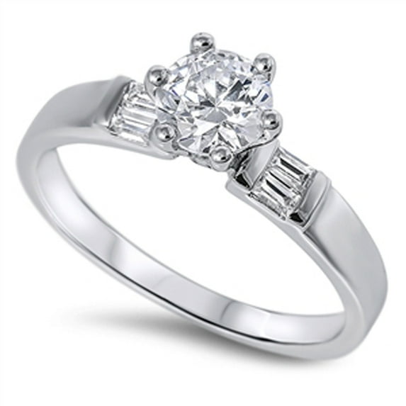 CHOOSE YOUR COLOR White CZ Bridal Wedding Engagement Ring .925 Sterling Silver Band Female Size 5