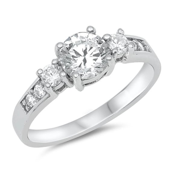 CHOOSE YOUR COLOR White CZ Elegant Bridal Ring .925 Sterling Silver Band Jewelry Female Size 6