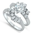 thumbnail image 1 of CHOOSE YOUR COLOR White CZ Elegant Solitaire Ring Set .925 Sterling Silver Band Female Size 10, 1 of 4