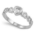 thumbnail image 1 of CHOOSE YOUR COLOR White CZ Heart Shape Love Ring 925 Sterling Silver Band Jewelry Female Size 8, 1 of 4