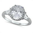 thumbnail image 1 of CHOOSE YOUR COLOR White CZ Solitaire Ring .925 Sterling Silver Band Jewelry Female Size 6, 1 of 4