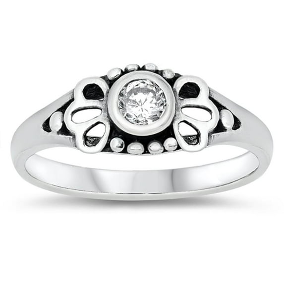 CHOOSE YOUR COLOR White Cubic Zirconia Elegant Ring .925 Sterling Silver Band Jewelry Female Size 4