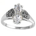 thumbnail image 1 of CHOOSE YOUR COLOR White Cubic Zirconia Elegant Ring .925 Sterling Silver Band Jewelry Female Size 6, 1 of 4