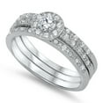 thumbnail image 1 of CHOOSE YOUR COLOR White Cubic Zirconia Elegant Ring .925 Sterling Silver Band Jewelry Female Size 6, 1 of 4