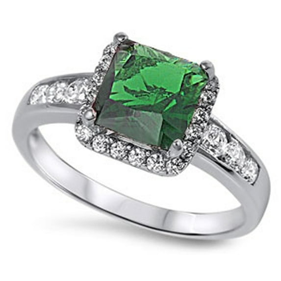 CHOOSE YOUR COLOR White Cubic Zirconia Elegant Ring .925 Sterling Silver Band Jewelry Female Size 7