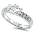 thumbnail image 1 of CHOOSE YOUR COLOR White Cubic Zirconia Elegant Ring .925 Sterling Silver Band Jewelry Female Size 9, 1 of 4