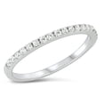 thumbnail image 1 of CHOOSE YOUR COLOR White Cubic Zirconia Elegant Stacking Ring .925 Sterling Silver Band Female Size 4, 1 of 4