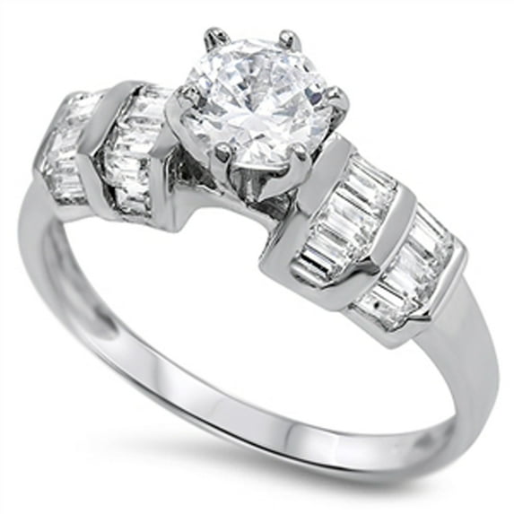 CHOOSE YOUR COLOR White Cubic Zirconia Engagement Bridal Ring 925 Sterling Silver Band Female Size 9