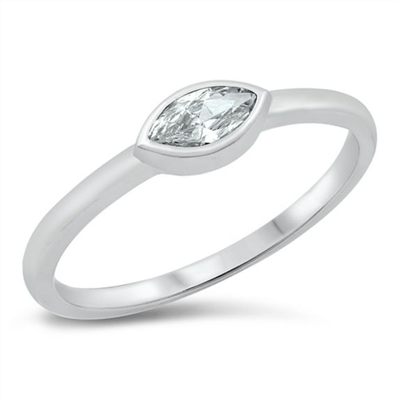 CHOOSE YOUR COLOR White Cubic Zirconia Promise Ring .925 Sterling Silver Band Jewelry Female Size 8