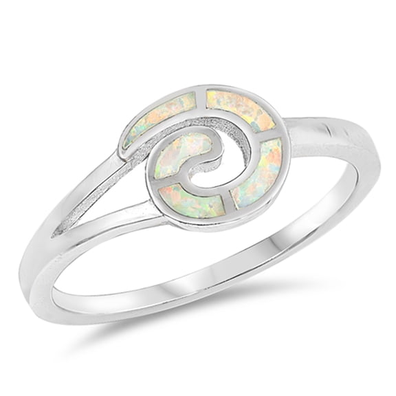 CHOOSE YOUR COLOR White Simulated Opal Inlay Delicate Midi Boho 925 Sterling Silver Ring CZ Female Size 6