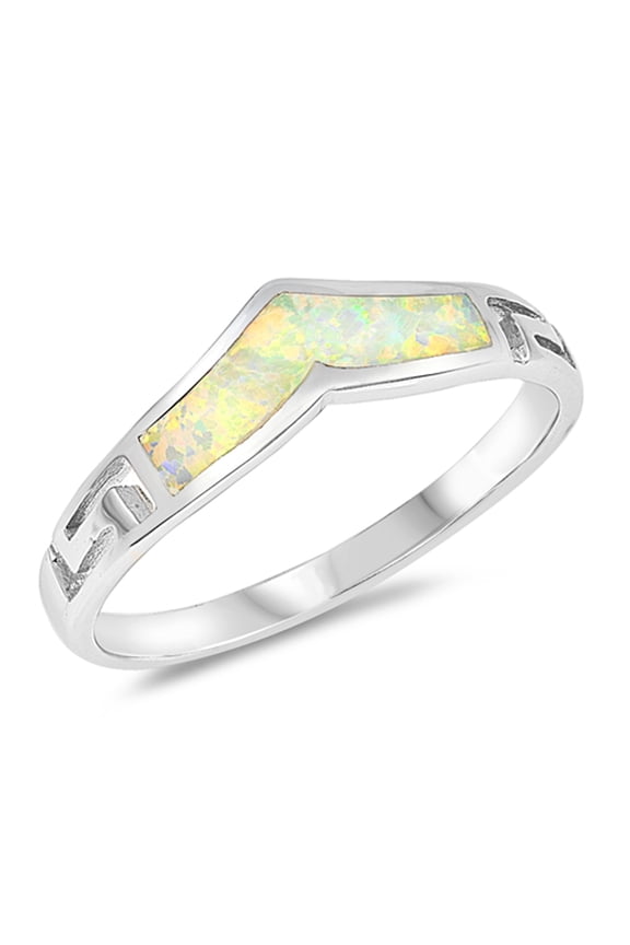 CHOOSE YOUR COLOR White Simulated Opal Inlay Filigree Thumb Ring Sterling Silver Band CZ Female Size 6