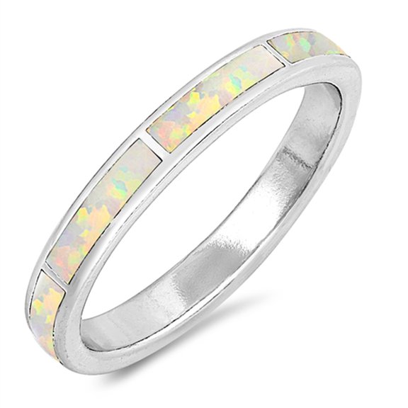 CHOOSE YOUR COLOR White Simulated Opal Knuckle Midi Boho Engagement Ring Sterling Silver Band CZ Female Size 5