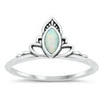 thumbnail image 1 of CHOOSE YOUR COLOR White Simulated Opal Lotus Crown Ring 925 Sterling Silver Band CZ Female Size 10, 1 of 4