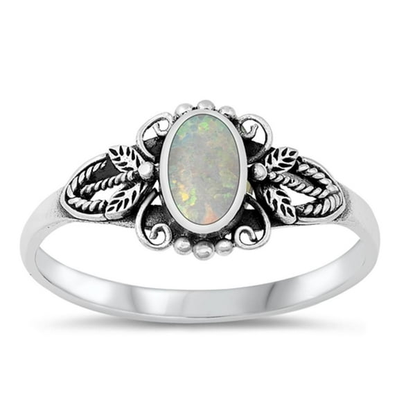 CHOOSE YOUR COLOR White Simulated Opal Promise Dragonfly Ring .925 Sterling Silver Band CZ Female Size 6